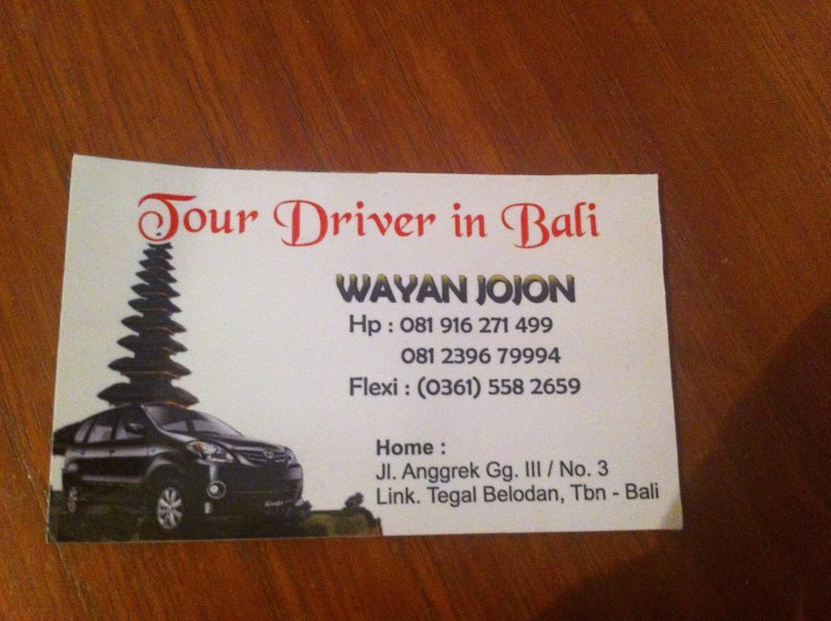 dica motorista guia bali