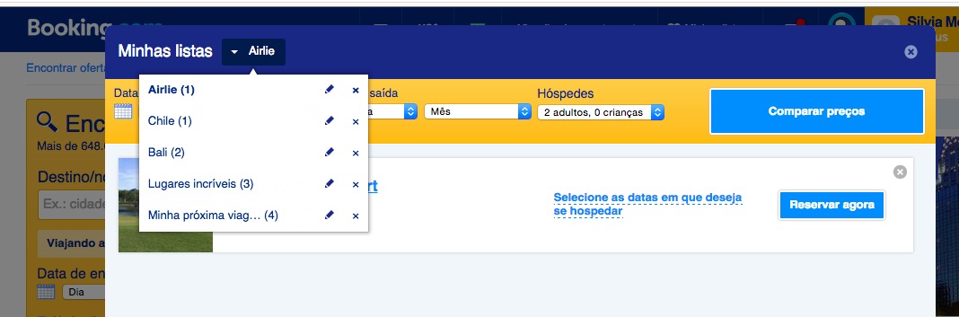 lista de hoteis preferidos